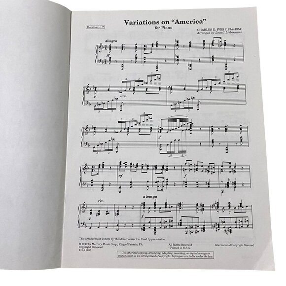 Piano Sheet Music Lot of 4 Edvard Grieg Charles E Ives Zoltan Kodaly J S Bach - Picture 5 of 7